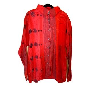 E = MC2 Shirt Clothing For Millionaires SZ 2XL Red Long Sleeves NWOT Black Plus